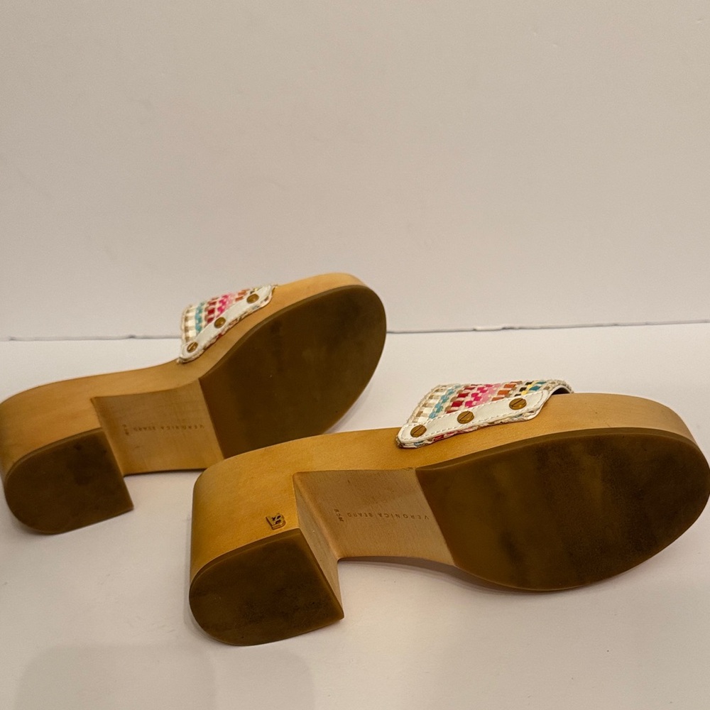 Veronica Beard 8-1/2 HannaLee Colorful Woven Clog Mules - Picture 10 of 16